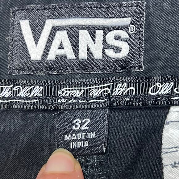 Vans Chino Pants Mens 32x30 Black Straight Stretchy Fit Skate Casual New - Picture 6 of 9